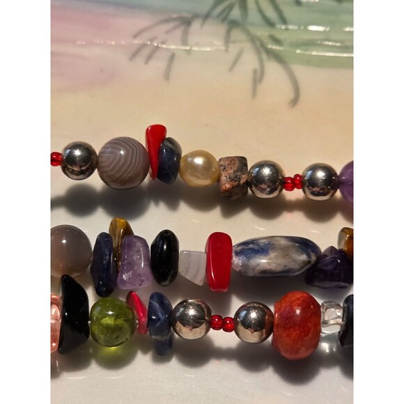 Paige Wallace Handmade Multi-Stone Beaded Bracelet With Buffalo Nickel Clasp - Picture 6 of 13